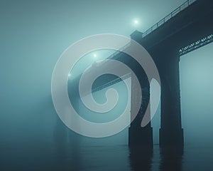 Stylized image of bridge in fog