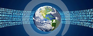 Global Network Digital Technology Data Code Earth Globe