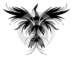 Stylized image of Phoenix bird on white background