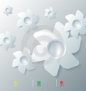 Stylized infographic template with flower bubbles