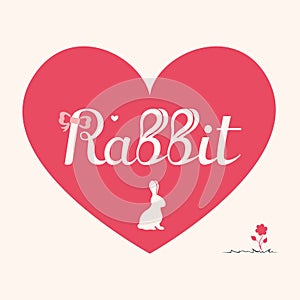 Stylized inscription in the rabbit heart