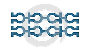 Stylized Interlocking Links Pattern. Abstract Connection, vector design Generative AI