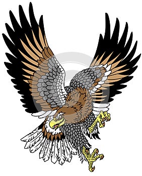 Stylized Japanese eagle. Tattoo style vector