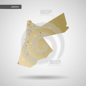 Stylized Jordan map vector illustration.