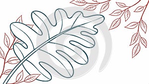 Stylized leaf with decorative floral branches, natural design element vector design Generative AI