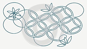 Stylized Leaf Pattern with Interlocking Shapes, vector design Generative AI