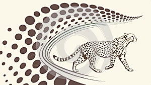 Stylized leopard or cheetah animal with dot pattern design vector design Generative AI
