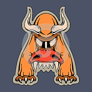 Stylized letter A monster mutant