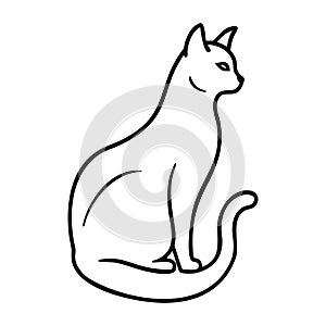 Elegant Cat Silhouette Vector â Minimal Line Art Feline Illustration