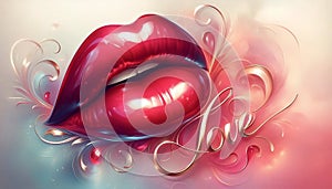 A stylized lip messages, Ai generated image