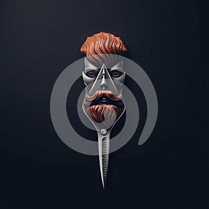 Stylized logo for a barbershop. Stylish beard and haircut logo, print.