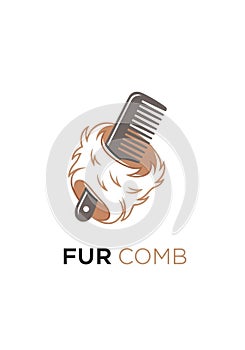 Stylized logo featuring a black comb