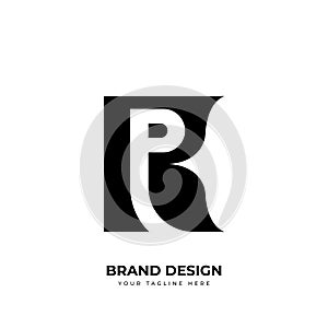 Letter Pr or Rp initial negative space unique stylish logo