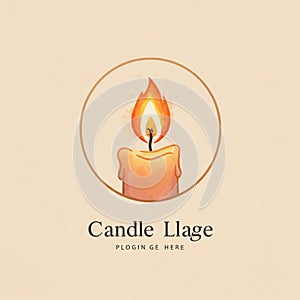 Stylized logo featuring a simple illustration of a lit candle with melting wax, centered