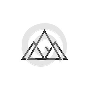 Triangle is the largest with smaller triangles positioned on