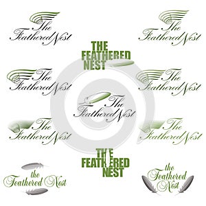 A stylized logo or symbol for a feathered nest