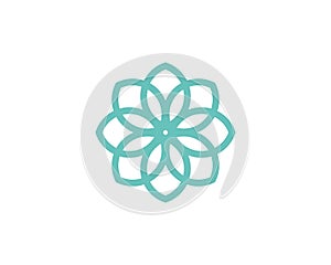 Stylized lotus flower icon vector background