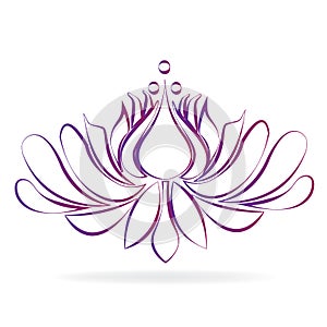 Stylized lotus flower logo vector