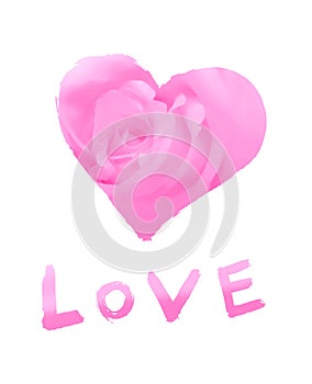 Stylized love symbol with word ''love''