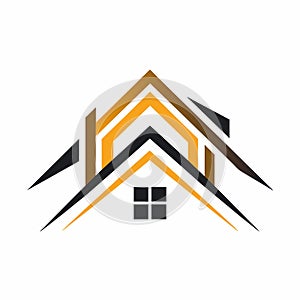 Stylized M roofline in minimalist real estate agent logo design, A minimalist logo featuring a stylized roofline, minimalist logo photo