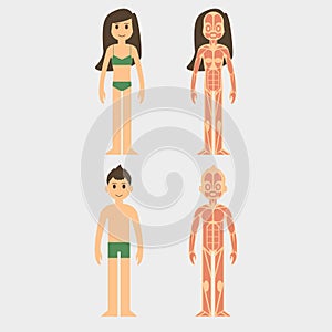 Stylized male and female