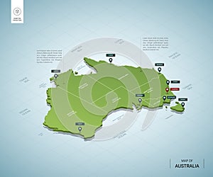 Stylized map of Australia.