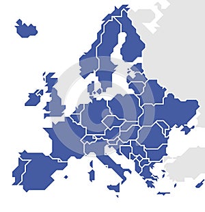 Stylized Map of Europe.