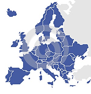 Stylized Map of Europe. photo