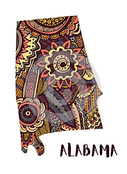 Stylized map of the state of Alabama