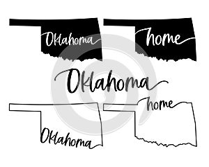 Stylized map of the U.S. Oklahoma State vector illustration