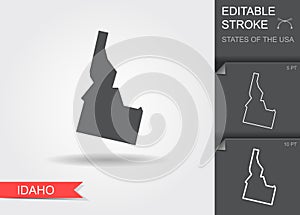Stylized map of the U.S. state of Idaho vector illustration