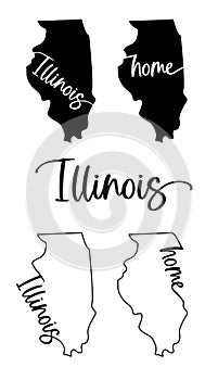 Stylized map of the U.S. state of Illinois vector illustration