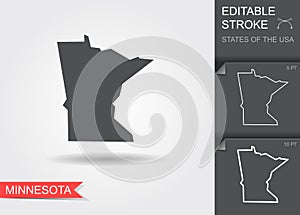 Stylized map of the U.S. state of Minnesota vector illustration