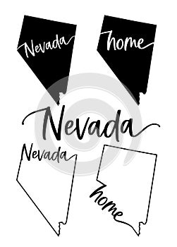 Stylized map of the U.S. The State of Nevada vector illustration