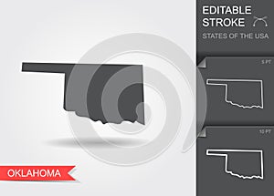 Stylized map of the U.S. state of Oklahoma vector illustration