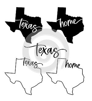 Stylized map of the U.S. State of Texas vector illustration