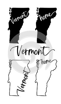 Stylized map of the U.S. State of Vermont vector illustration