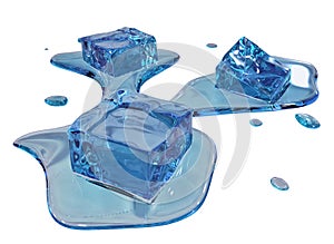 Stylized melting ice cubes