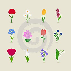 Stylized mod flowers