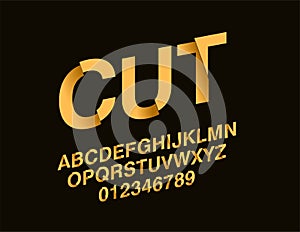 Stylized Modern Cut Abstract Font Set of Alphabet Text Design