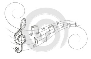 Stylized music notes.