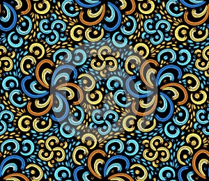 Stylized nature and flowers - seamless pattern.