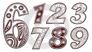 Stylized numbers 123, typography design element vector design Generative AI