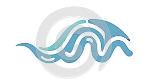 Stylized Ocean Wave Pattern Vector Design, vector design Generative AI