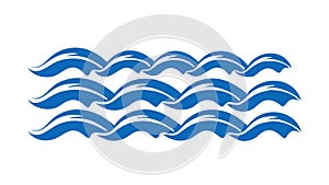 Stylized Ocean Waves Pattern Icon, Water and Movement Element, vector design Generative AI
