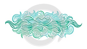 Stylized Ocean Waves Pattern, vector design Generative AI