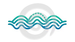 Stylized Ocean Waves Ripple Pattern Vector Art, vector design Generative AI