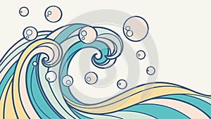 Stylized Ocean Waves Vector, Dynamic Water, vector design Generative AI