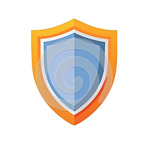 Stylized Orange and Blue Shield Icon Protection Security Symbol