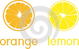 Stylized orange and lemon slice